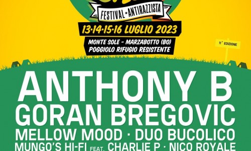 Reno Splash (13-16 luglio, Marzabotto, BO): Goran Bregović, Anthony B, Mellow Mood tra gli artisti dell'11° edizione del festival antirazzista.